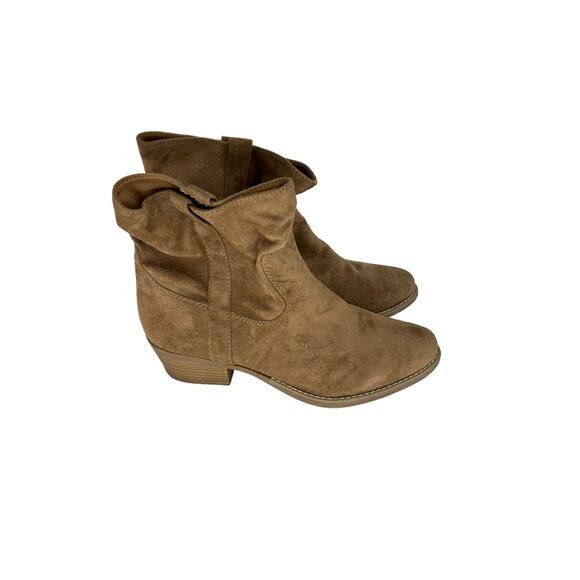 Dolcetta Brown Faux Suede sloucy Ankle Booties Boots Women's Size 9.5 - Picture 2 of 6